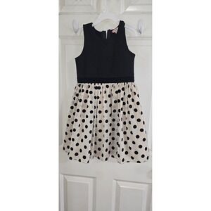 Ruby & Bloom Girl Black Polka Dot Party Dress Size 7 Sleeveless Special Occasion